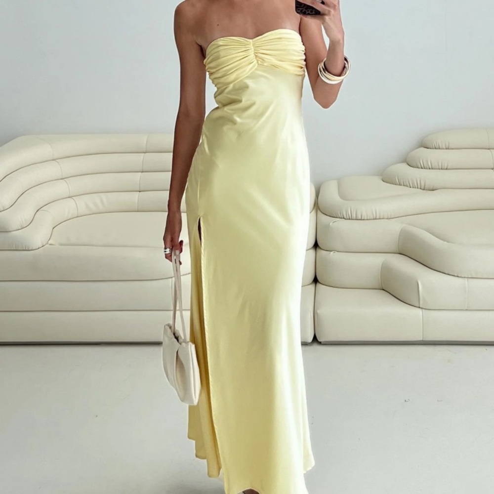 Princess Polly Strapless Yellow Dress